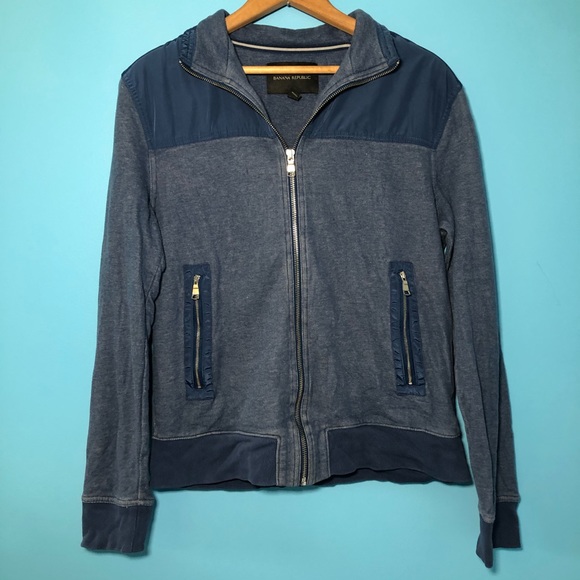 Banana Republic Blue Jacket Zip Up Casual - Picture 2 of 12